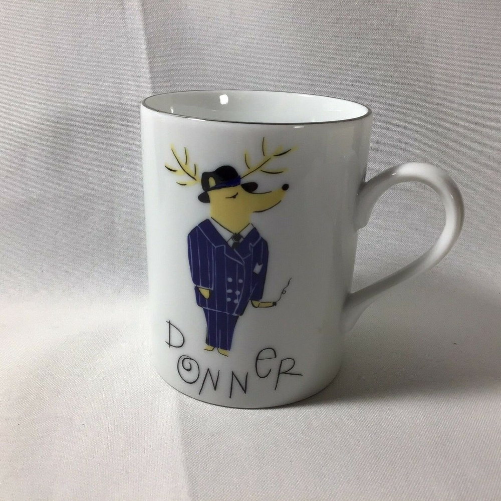 Donner Pottery Barn Reindeer Coffee Retired Mug